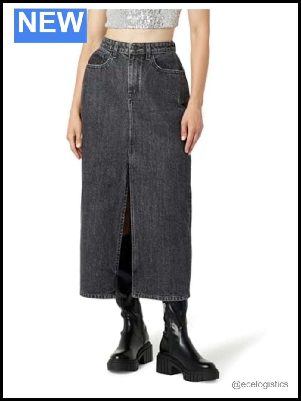 The Drop Women's Dixon Denim Column Skirt
